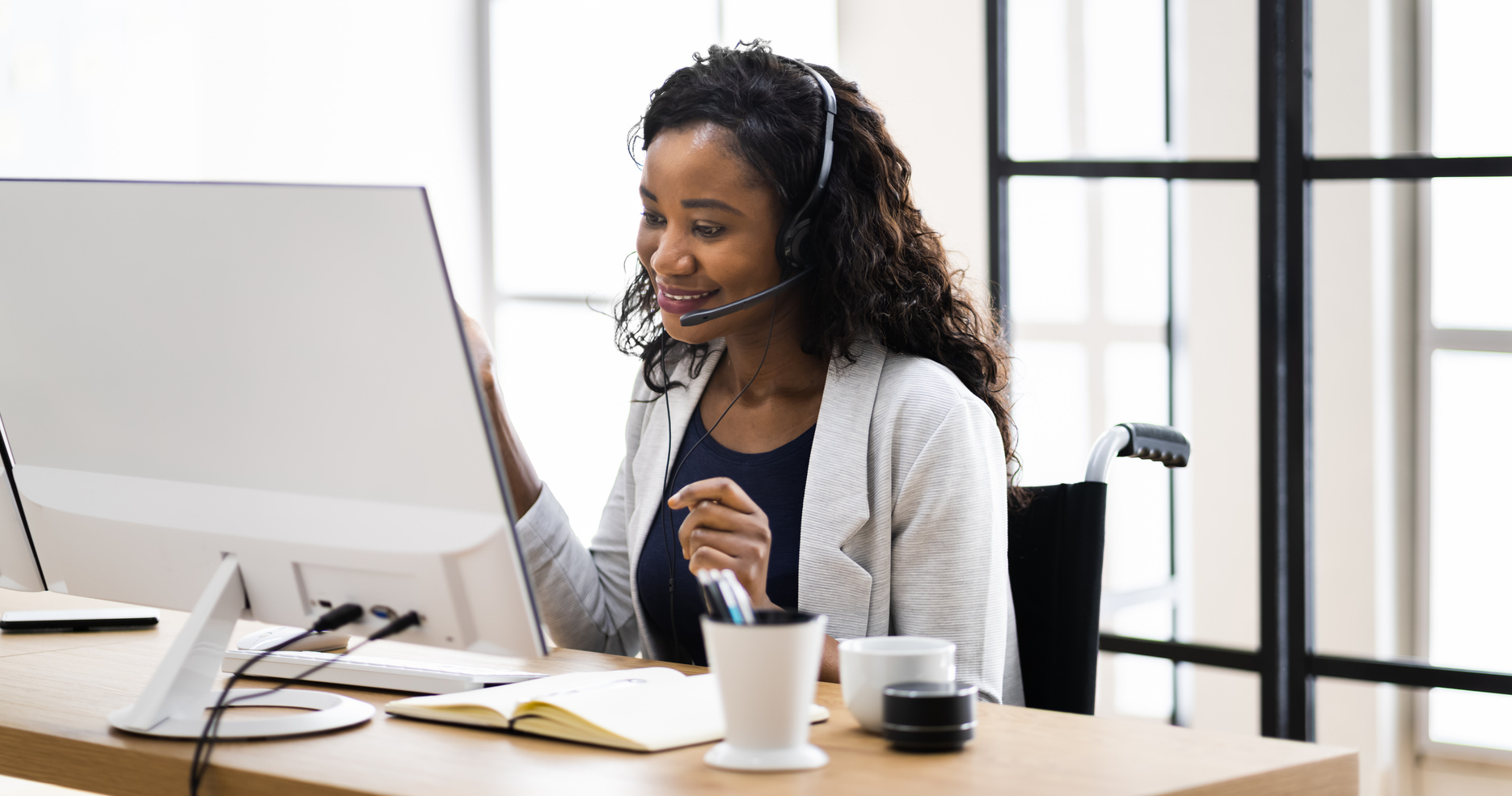 Virtual Personal Assistant Woman Making Video Call